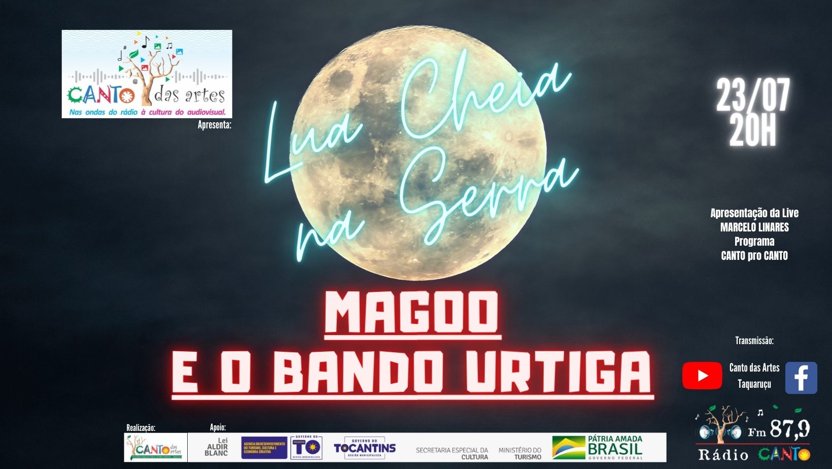 “Lua Cheia na Serra” no Canto das Artes retorna nesta sexta-feira 23, com participação dos músicos locais, Magoo e o bando Urtiga.