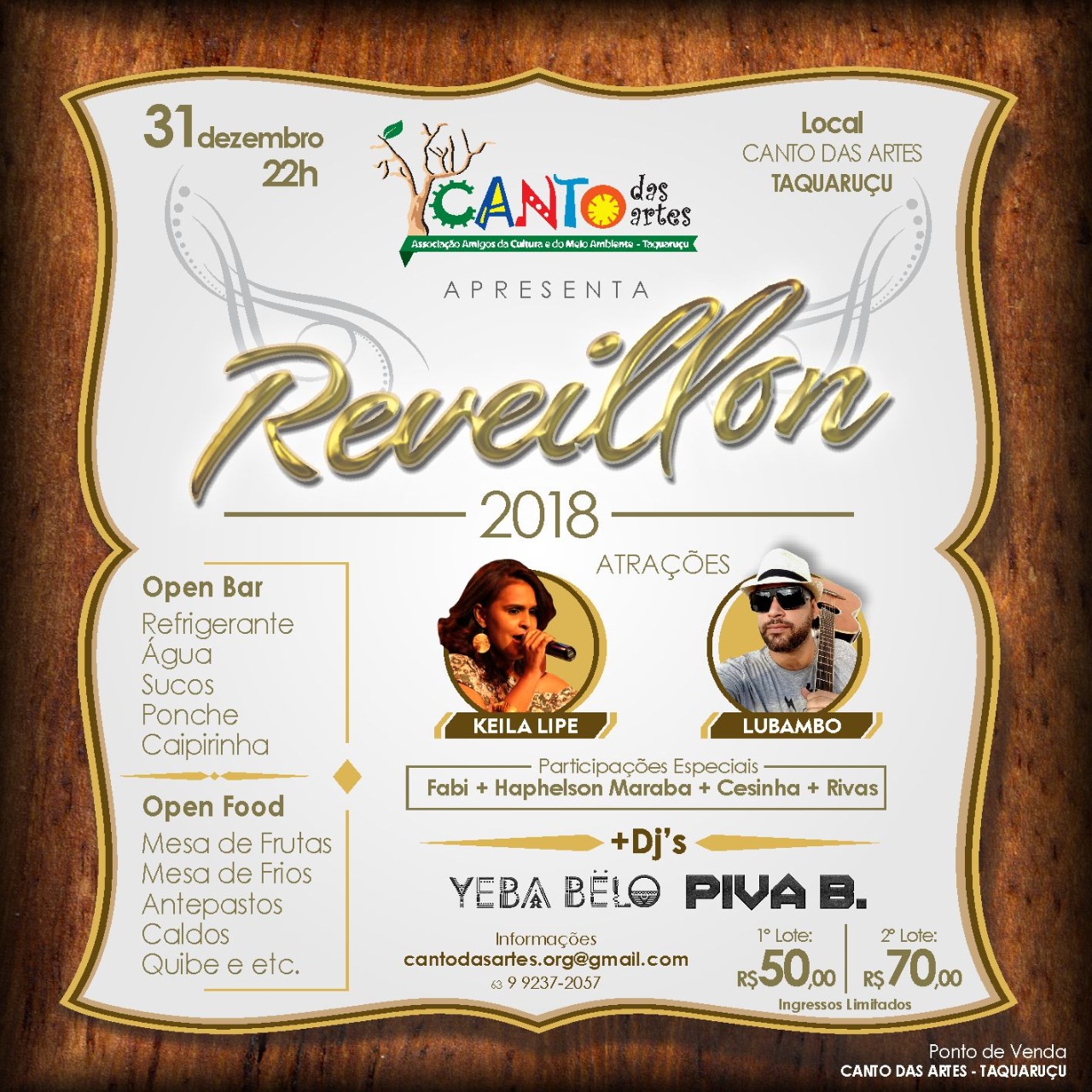 RéVEILLON 2018 - Canto das Artes - Taquaruçu